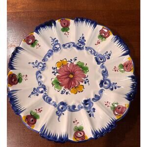 Vintage Porta Hand Painted Vestal Portugal #1181 9.5" Luncheon / Display Plate